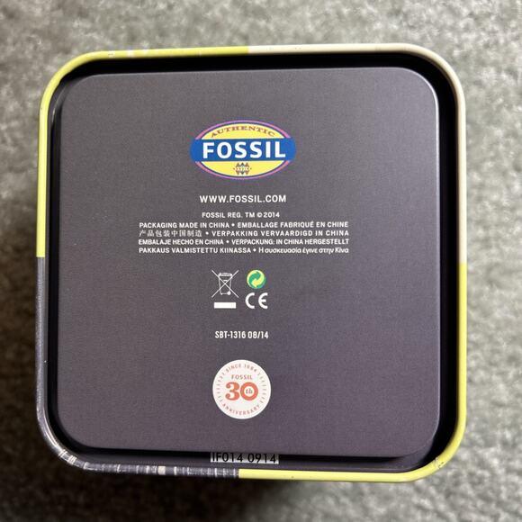 Fossil Men’s Stainless Steel Chronograph Watch Gold Tone Blue Dial Box Xtra Link - Picture 11 of 16